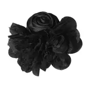 Handcraft Lace Flower Appliques Silk Flower for Ethnic Dress Corsage Materials 3D Flower Patches Sewing Garment Applique Black