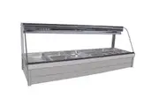 Roband Curved Glass Hot Food Display Bar, 12 pans double row - Hot Bain Marie (RB-C26) - C26-RB