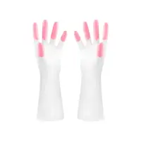 在飛比找momo購物網優惠-【小銘購物】乳膠手套 1雙入(洗碗手套 家務手套 清潔手套 