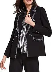 [Anne Klein] Women's Compression Faux Double Breasted Jacket