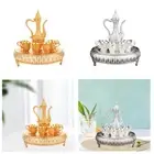 Tea Set Drinkware Art Crafts Zinc Alloy Serving Teapot with 6 Cups for Home
