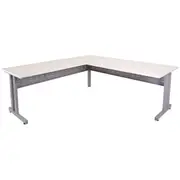 Rapidline C Leg Corner Workstation W1800 X W1500 X D700 X H730Mm Natural White