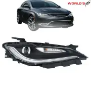 For 2015-2017 Chrysler 200 Headlight Halogen Passenger Side W/LED DRL Black Trim (for: Chrysler)