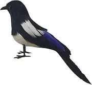 Generic Lifelike Magpie Bird Statue - Realistic Feathered Model for Home Decor and Photography Prop, 17cm, as described