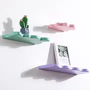 Geetery 3 Pcs Wavy Floating Shelves Cute Cloud Shelves Kawaii Danish Room Decor Funky Squiggle Wall Shelf Preppy Book Shelf for Wall Bedroom Bathroom Display (Pink, Green, Purple)
