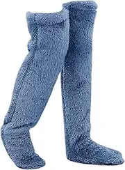 [STARTIST] Knee High Fuzzy Socks for Men And Women, Thigh Length Warm Socks for Home