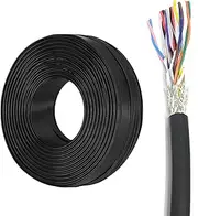 16-Core 32ft Twisted Pair Shielded Cable Aluminum Foil + Braid Multi-Strand Conductor 22/24/26AWG Flexible Line 8/10/12/14/16 Conductor UL20276 for Control and Communication(32FT-10C,26AWG)