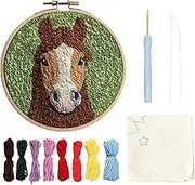 Punch Needle Coaster Kit – Yarn Craft, diys Embroidery | Animal Rug Stitching Set, Cartoon Pattern Coaster Kit for Adults, Beginners, Handmade Home Art Decor, Relaxation Hobby Starters Tool