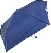 [ローズ産業] Rose Industry 63500102 Mini Folding Umbrella, 19.7 inches (50 cm), Light Shine, Rain or Shine, Embroidered Triple Flowers, Navy