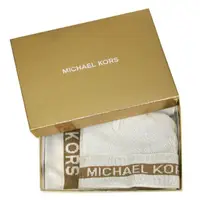 在飛比找momo購物網優惠-【Michael Kors】字母條飾毛帽x圍巾禮盒組(白金色