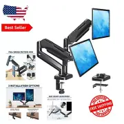 Ergonomic Dual Monitor Stand with Adjustable Gas Springs for 13-32 Inch Screens