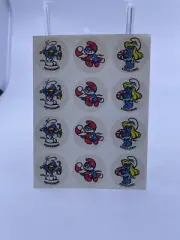 Vintage 1980's Smurf Scratch' n Sniff Smurfy Peppermint Stickers 12 Count