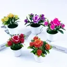 Faux Artificial Rose Bonsai Craft Lifelike Pot Plants