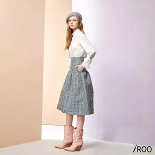 【iROO】緹花女人時尚及膝裙