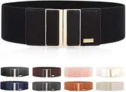 [MIJIU] Women's Elastic Stretch Wide Belt Retro Dress Belt Waist Cinch Belt 3" width