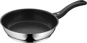 [WMF] 733646299 Devil Hand Wash Frying Pan Teflon Platinum coating 24 cm Diameter Devil Stainless Steel Cromargan Stainless Steel Suitable for Induction, Stainless Steel, Silver, 46 x 26 x 8,19999999999