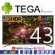 全新 TEGA 43吋 4K 智慧連網液晶電視顯示器 (SMART TV) android tv 11 WC-434KS