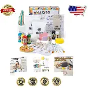 Artisan Air Dry Clay Set with DIY Tools, Paints, and Gloss Varnish for Adults