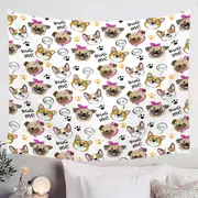 Captivating Cute Dogs Pattern Tapestry