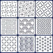 9 Pcs Sashiko Pattern Templates 5.1 X 5.1 Inch Plastic Stencils for Embroidery