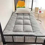 4" Japanese Futon Mattress, Foldable & Portable Floor Lounger Bed, Roll Up Sleeping Pad Tatami Mat Suitable for Camping & Guest & RV Mattress(Gray,180x200cm(71x79inch))