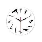 ECY030 Creative Haircut Pattern Wall Clock 3D Wall Clock For Home Office Decorations B