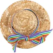 BESPORTBLE Decorative Woven Hat for Dogs Adorable Puppy Summer Accessory with Bow Knot for Parties Photo Shoots and Special Occasions Lightweight and Portable Hat