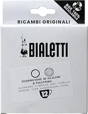 Bialetti - Spare Parts, 1x Silicon Gasket + 1x Filter for 12 Cup Coffeemaker, Aluminium, 0800042