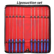 Liposuction 13 Pieces Cannula Set of Fat Transplantation,Remover Kit