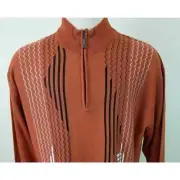 Miko Men's Rust Orange Pull Over 1/4 Zip Sweater size 2XL NWT 112520-0395