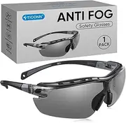 [TICONN] Safety Glasses for Men and Women, Adjustable Arms, ANSI Z87.1 Anti-Fog, Scratch Proof Eye Goggles, UV Protection