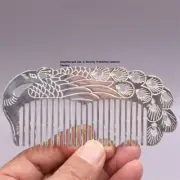 Solid S999 Fine Silver 999 Comb Lucky Phoenix Healthy Hair Comb 58-59g 4.4inch L