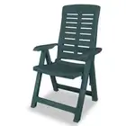 4x Reclining Garden Chairs Set Outdoor Patio Bistro Dining Camping Plastic Green