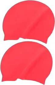 Abaodam 2Pcs Silicone Swim Cap for Long Hair Skid Adult Swim Hat with Ear Protection Flexible Design for Comfortable Use for Men and Women Durable Swim Caps
