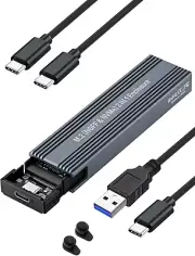 M.2 NVME SATA SSD Enclosure Adapter ,V VCOM Tool-Free USB 3.2 Gen 2 10Gbps Nvme