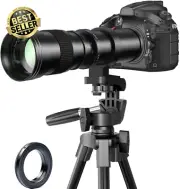 420-800mm Telephoto Lens for Canon EOS, Manual Zoom for Rebel, 6D, 7D, 5D Series