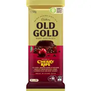 Cadbury Old Gold Cherry Ripe Dark Chocolate Block 180g