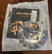 NEW Alex and Ani Exclusive Bangle Set of 3 Silver Hawaiian Islands Charm Blue