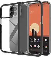 Crystal Clear Case for Google Pixel 9 Pro Fold,Slim Thin Soft TPU Bumper & Hard PC Back Shockproof Scratch Resistant Protective Phone Case for Google 9 Pro Fold (Transparent Black)