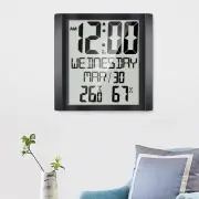 8.6 inch Wall Clock Digital Alarm Clock Calendar Temperature Display Modern 12