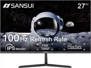 SANSUI 27" IPS 100Hz Full HD Monitor HDMI VGA Frameless ES-27X3A