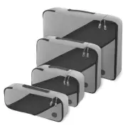 4 Piece Packing Cubes Travel Luggage Organizer Set Storage Bags - Grey