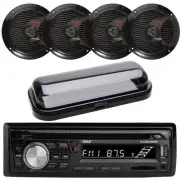 Pyle Marine Bluetooth USB Receiver W/ Cover, 4x 6.5" 150 Watts Peak Speakers