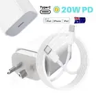 For iPhone 14 13 12 11 Pro 8 PD Fast Wall Charger 20W USB-C Power Adapter Cable