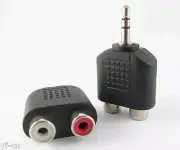 50pcs 3.5mm Stereo Male to 2 RCA Female Jack Twin Phono Y Splitter Audio Adapter