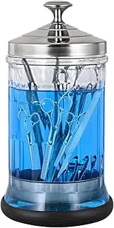 Joliday Barber Disinfectant Jar Manicure Disinfecting Jar with Removable Basket Glass Jar Container for Manicure & Spa Implements (33 OZ)