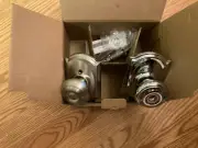 Schlage Camelot Collection Georgian Passage Mixed Satin Nickel / Chrome Knob Set