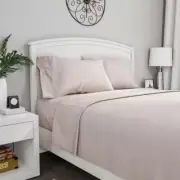 4-Piece Bone Solid 75 Thread Count Polyester Full Sheet Set