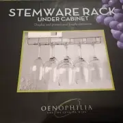 New! Stemware Rack Under Cabinet Wine Glass Display Rack by Oenophilia (54)