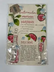 Mud Pie Watermelon Mimosa Recipe Dish Towel 26"x16" NWT